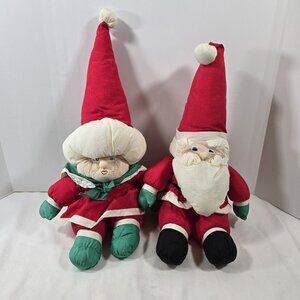 Vintage Santa Claus / Mrs. Claus Plush Stuffed Maas Bros Francesca & Family 1991